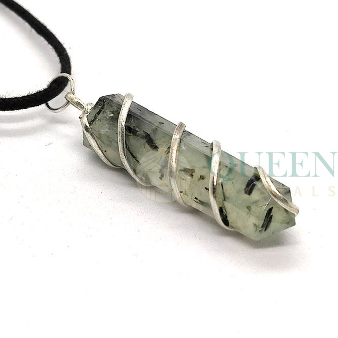 Prehnite Wire Wrapped Pendant