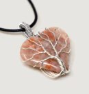 Sunstone Heart Wire Wrapped Pendant