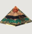 Black Tourmaline + Malachite With Rudraksha Orgonite Pyramid