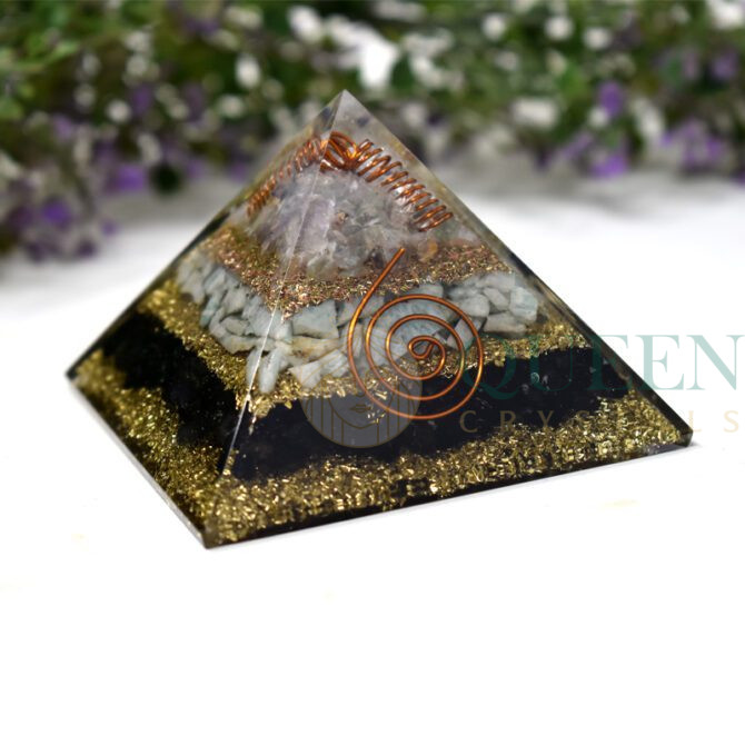 Black Tourmaline With Amazonite Orgonite Pyramid