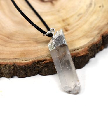 Clear Quartz Electroplated Pendant