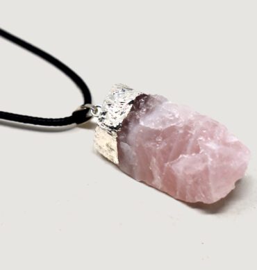 Rose Quartz Electroplated Pendant