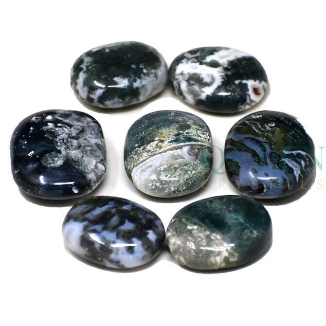 Moss Agate Crystal Palmstone