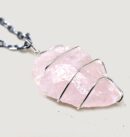 Rose Quartz Arrowhead Pendant