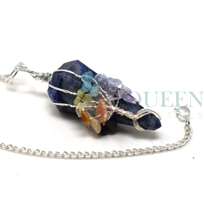 Sodalite Wire Chakra Pendulum