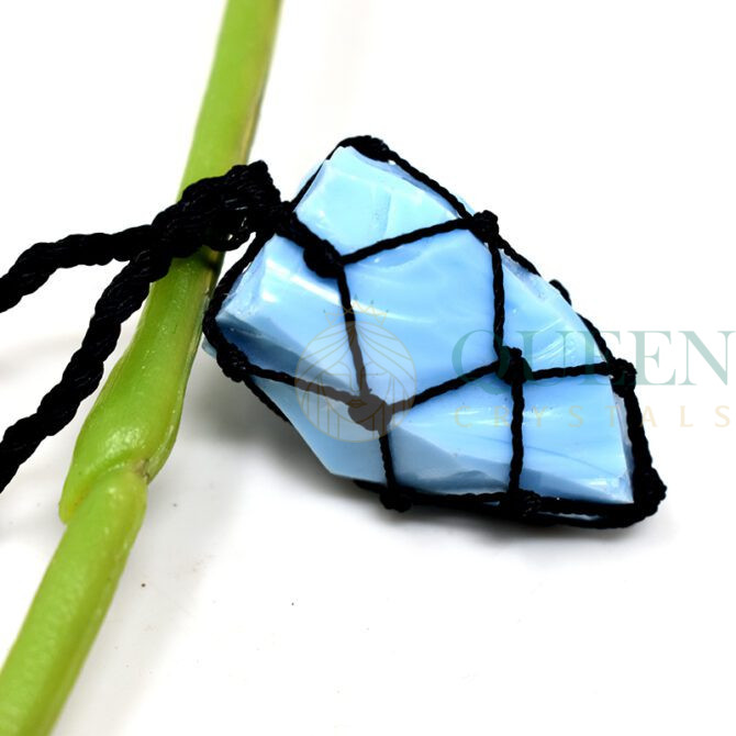 Turquoise-Rough-Knitted-Pendant