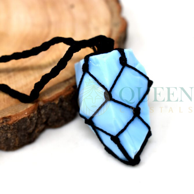 Turquoise-Rough-Knitted-Pendant