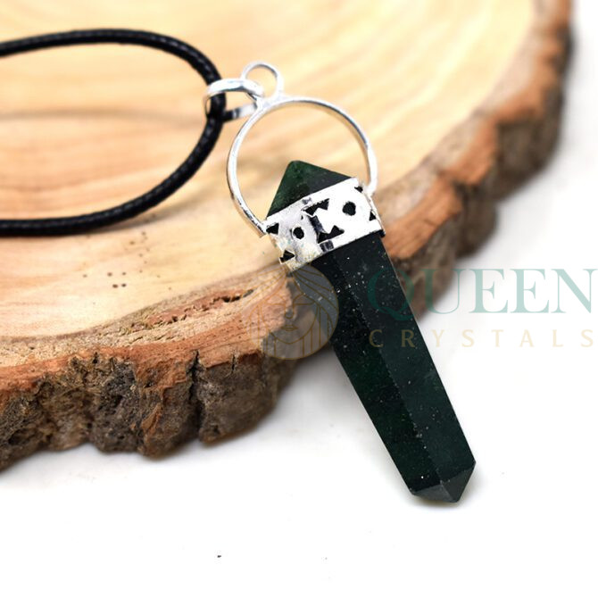 Black-Agate-Double-Point-Pendant