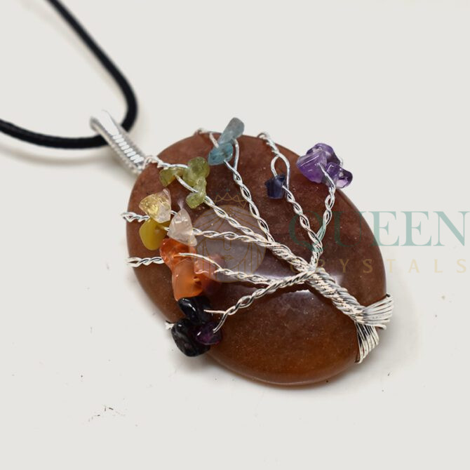 Red-Aventurine-Chakra-Oval-Pendant