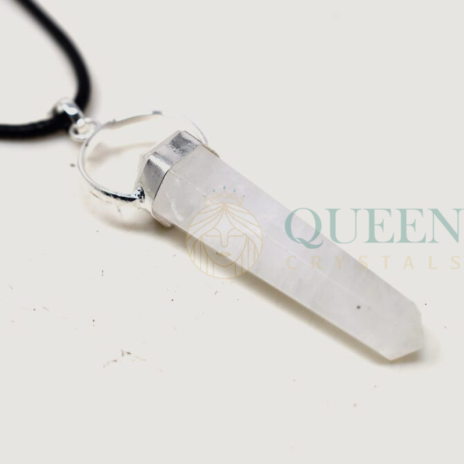 Selenite-Double-Point-Pendant