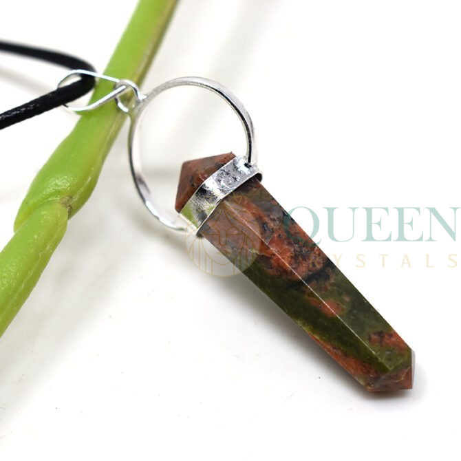 Unakite-Double-Point-Pendant