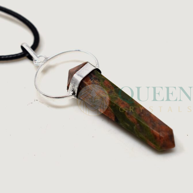 Unakite-Double-Point-Pendant