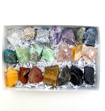 21 Pc Rough Stone Set Crystal Healing Kit
