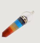 7 Chakra Bonded Double Point Pendant for Sale 2