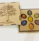 7 Chakra Reiki Healing Engraved Gemstone Set With Wooden Tree Of life Symbol Box Spiritual Gift Handmade Feng Shui 2
