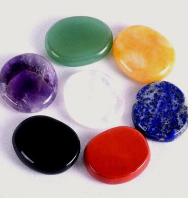 7 Chakra Set Palm Stone Polished Slice 1