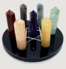 7 Chakra Star Crystal Holder with 7 Healing bonded Wands Set Aether Star Grid OM, HEXAGON WANDS, Chakra Stone 2