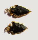 Black Agate Arrowhead Plated Pendant (1)
