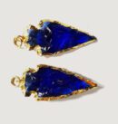 Blue Obsidian Gold Plated Arrowhead Pendant (3)