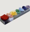 Chakra Stone Set Polished Selenite Bar Charging Station Red Jasper Yoga Decor Reiki Crystals Meditation Natural Kit 5