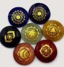 Chakra Stone Set with 7 Chakra Stones and Symbols Crystal Chakras Set 2