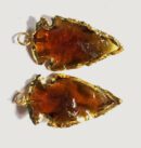 Gold Obsidian Electroplating Arrowhead Pendant (2)