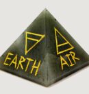 Grey Agate Engraved Elements Pyramid