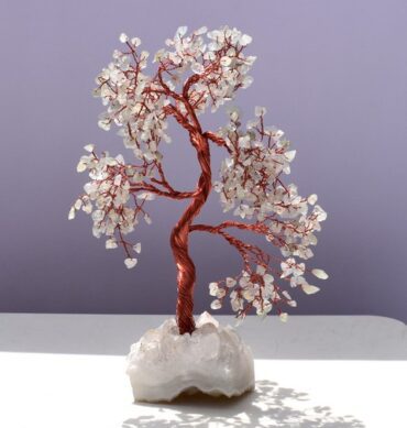 Clear Quartz Copper Tree with Agate 2