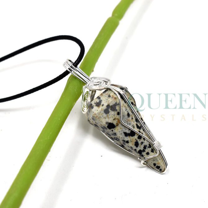 Dalmatian Jasper Pendulum Pendant (1)