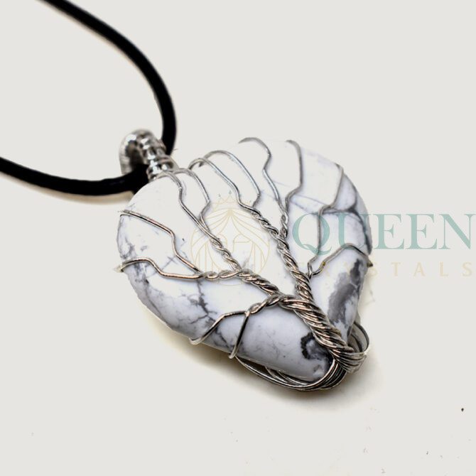 Howlite Wire Heart Pendant (2) 1