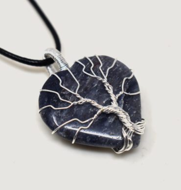 Iolite Heart Wire Pendant (2) 1