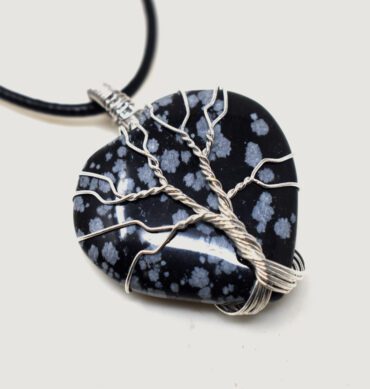 Snowflake Obsidian Heart Pendant (2) 1