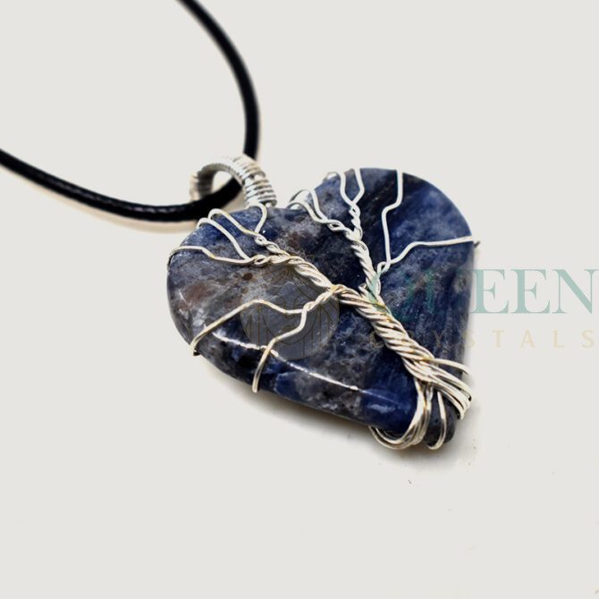 Sodalite Wire Heart Pendant (2) 1