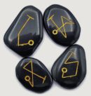 Black Agate Arch Angel Engraved Stones 2 1