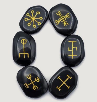 Black Agate Viking Symbol Rune Set 2 1