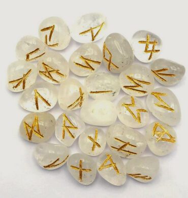 Clear Quartz Engraved Rune Set 2 1