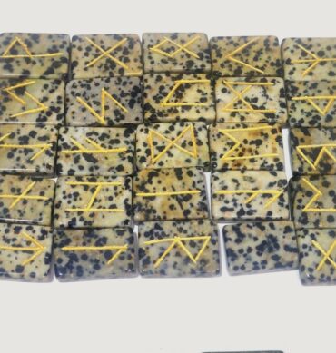 Dalmatian Jasper Square Rune Set