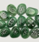Green Aventurine Witches Elder Futhark Rune Set 1