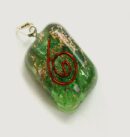 Green Orgone Rounded Square Pendant 1