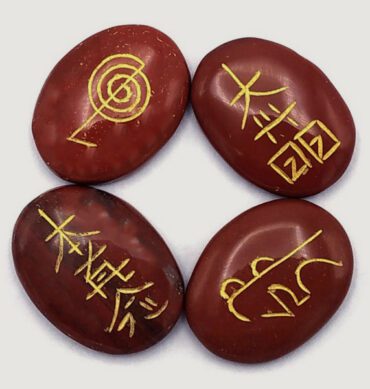 Red Jasper Oval Reiki Symbol Set 2 1