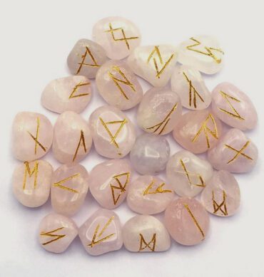 Rose Quartz Engraved Rune Set 2 1