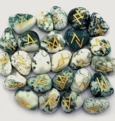 Tree Agate Engraved Rune Set 2 1