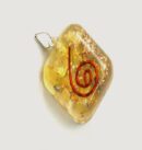 Yellow Orgone Rounded Square Pendant 1